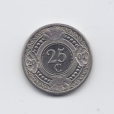 NYDERLANDŲ ANTILAI 25 CENTS 2007 KM # 35 VF