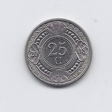 NYDERLANDŲ ANTILAI 25 CENTS 2008 KM # 35 VF