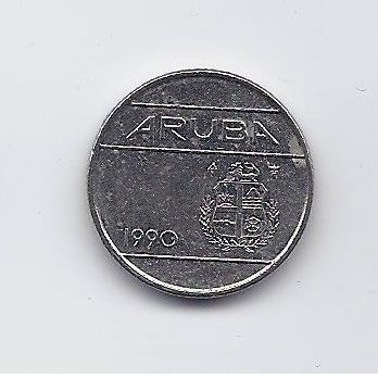 ARUBA 10 CENTS 1990 KM # 2 VF 1