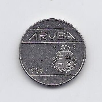 ARUBA 25 CENTS 1986 KM # 3 F/VF 1