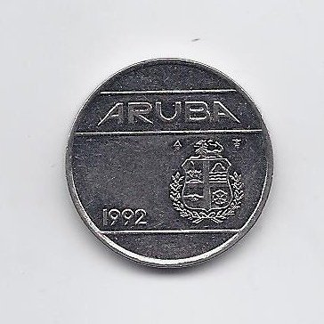 ARUBA 25 CENTS 1992 KM # 3 VF 1