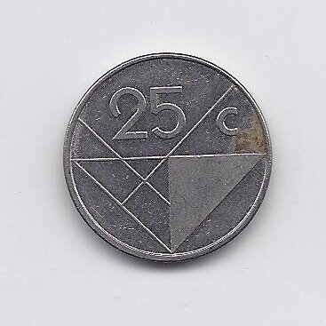 ARUBA 25 CENTS 1986 KM # 3 F/VF