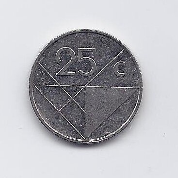 ARUBA 25 CENTS 1993 KM # 3 VF