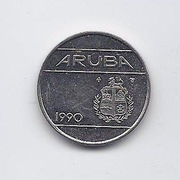 ARUBA 25 CENTS 1990 KM # 3 VF 1