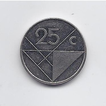 ARUBA 25 CENTS 1992 KM # 3 VF