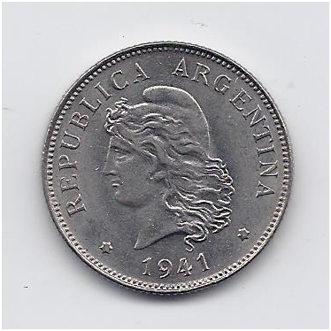 ARGENTINA 50 CENTAVOS 1941 KM # 39 XF 1