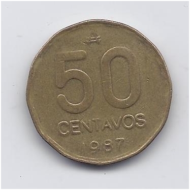 ARGENTINA 50 CENTAVOS 1987 KM # 99 VF