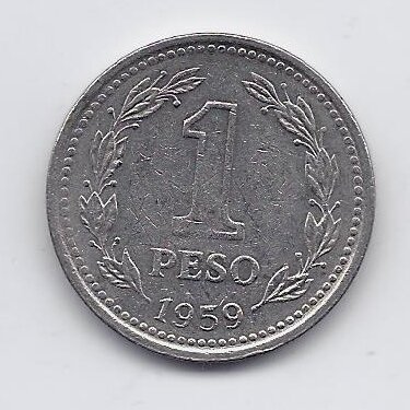 ARGENTINA 1 PESO 1959 KM # 57 VF