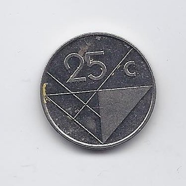 ARUBA 25 CENTS 1990 KM # 3 VF