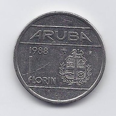 ARUBA 1 FLORIN 1988 KM # 5 VF