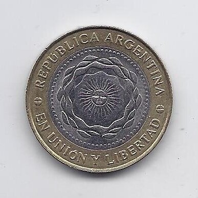 ARGENTINA 2 PESOS 2015 KM # 165 XF 1