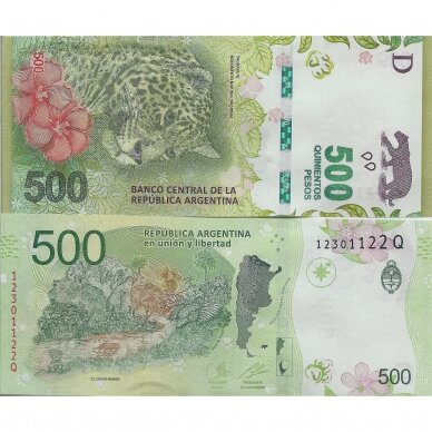 ARGENTINA 500 PESOS 2020 - 2022 (ND) P # 365 UNC