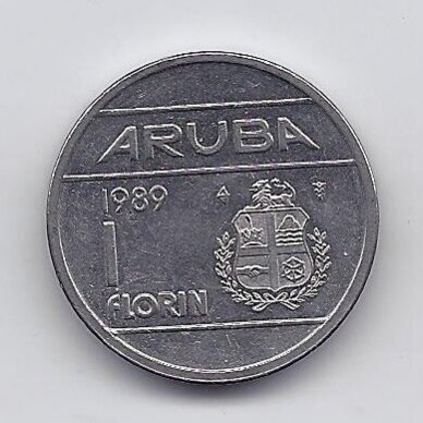 ARUBA 1 FLORIN 1989 KM # 5 VF