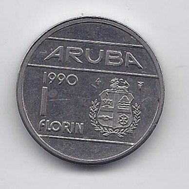 ARUBA 1 FLORIN 1990 KM # 5 VF