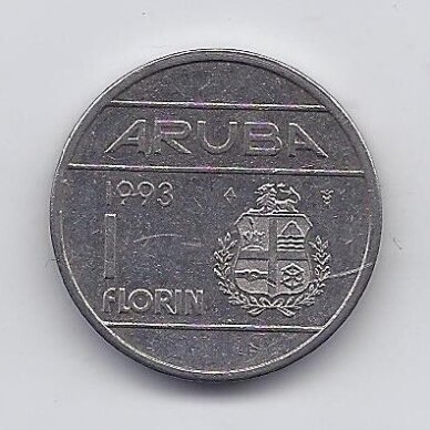 ARUBA 1 FLORIN 1993 KM # 5 VF