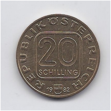 AUSTRIJA 20 SCHILLING 1982 KM # 2955.1 AU Jozefas Haidnas 1