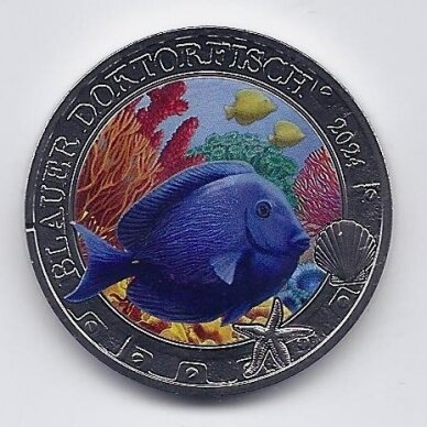 AUSTRIA 3 EURO 2024 KM # 3372 UNC Blue Doctorfish