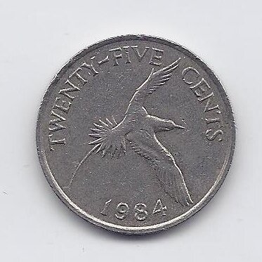 BERMUDA 25 CENTS 1984 KM # 47 VF