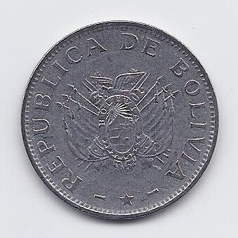 BOLIVIJA 50 CENTAVOS 1997 KM # 204 VF 1