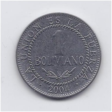 BOLIVIJA 1 BOLIVIANO 2004 KM # 205 VF