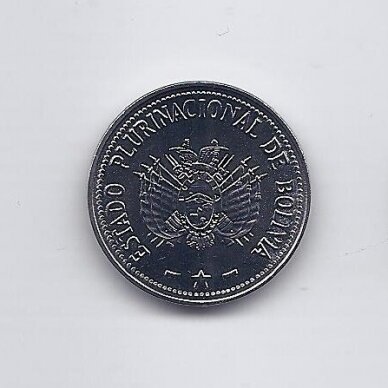 BOLIVIJA 20 CENTAVOS 2012 KM # 215 UNC 1