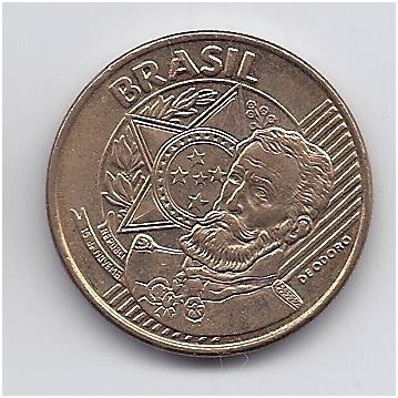 BRAZILIJA 25 CENTAVOS 2008 KM # 650.1 VF 1