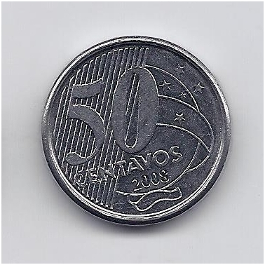 BRAZILIJA 50 CENTAVOS 2008 KM # 651a VF/XF