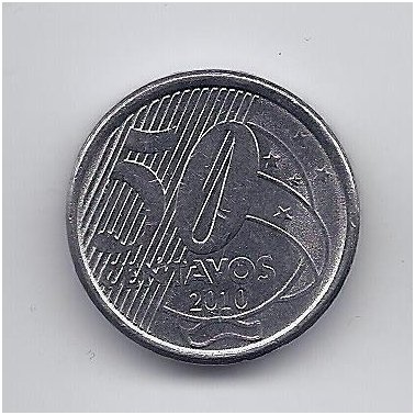 BRAZILIJA 50 CENTAVOS 2010 KM # 651a VF/XF