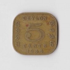 CEILONAS 5 CENTS 1944 KM # 113.2 VF