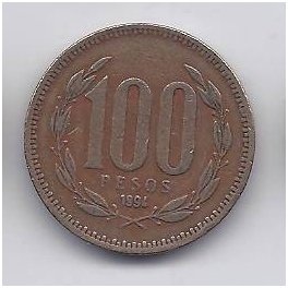 ČILĖ 100 PESOS 1994 KM # 226.2 VF