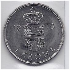 DANIJA 1 KRONE 1979 KM # 862.2 UNC