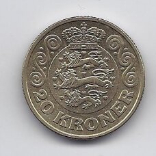 DENMARK 20 KRONER 2016 KM # 955 VF