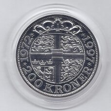 DENMARK 200 KRONER 1997 KM# 884 25 YEARS QUEENS REIGN  ( 1oz. Ag. )