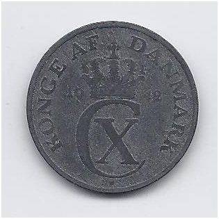 DENMARK 2 ORE 1942 KM # 833a F 1