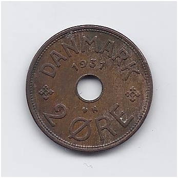 DENMARK 2 ORE 1931 KM # 827 VF