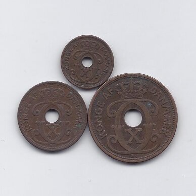 DENMARK 1928 three coins set 1