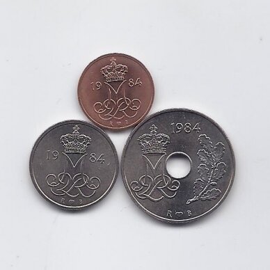 DENMARK 1984 3 coins set 1