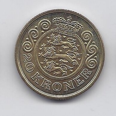 DENMARK 20 KRONER 1996 KM # 878 VF