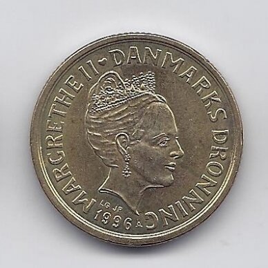 DENMARK 20 KRONER 1996 KM # 878 VF 1