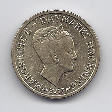 DENMARK 20 KRONER 2016 KM # 955 VF 1