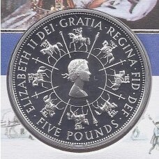 DIDŽIOJI BRITANIJA 5 POUNDS 1993 KM # 965a PROOF 40 m. Karūnacijos jubiliejus