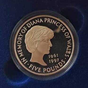 DIDŽIOJI BRITANIJA 5 POUNDS 1999 KM # 997a PROOF Princesė Diana 1