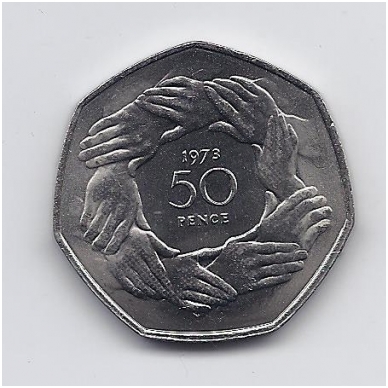 GREAT BRITAIN 50 PENCE 1973 KM # 918 AU