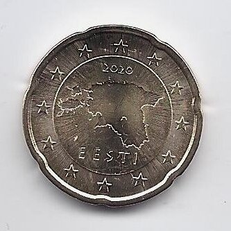 ESTIJA 20 EURO CENTS 2020 KM # 65 UNC