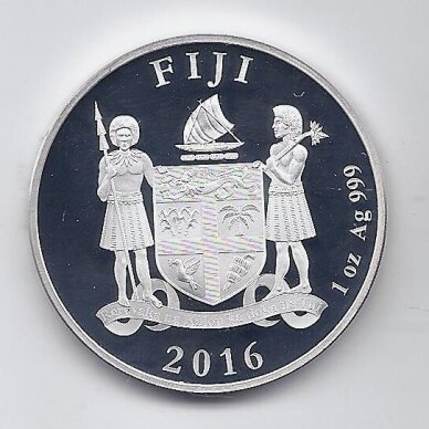 FIDŽIS 1 DOLLAR 2016 KM # new PROOF Rio de Žaneiro olimpiada ( 1oz. Ag. ) 1