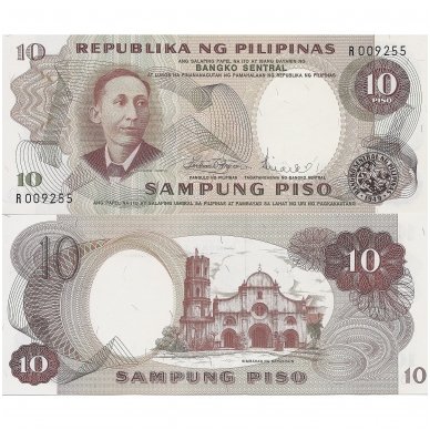 FILIPINAI 10 PISO 1969 ND P # 144b UNC