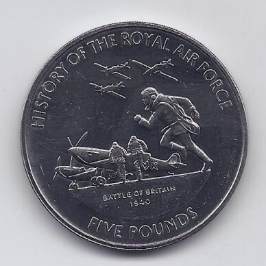 GUERNSEY 5 POUNDS 2008 KM # 179 XF Battle of Britain 1940