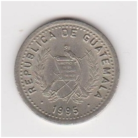 GUATEMALA 10 CENTAVOS 1995 KM # 277.6 VF 1