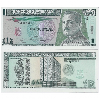 GVATEMALA 1 QUETZAL 1992 P # 73c UNC