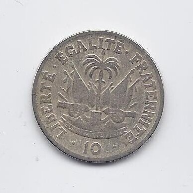 HAITIS 10 CENTIMES 1958 KM # 63 F/VF